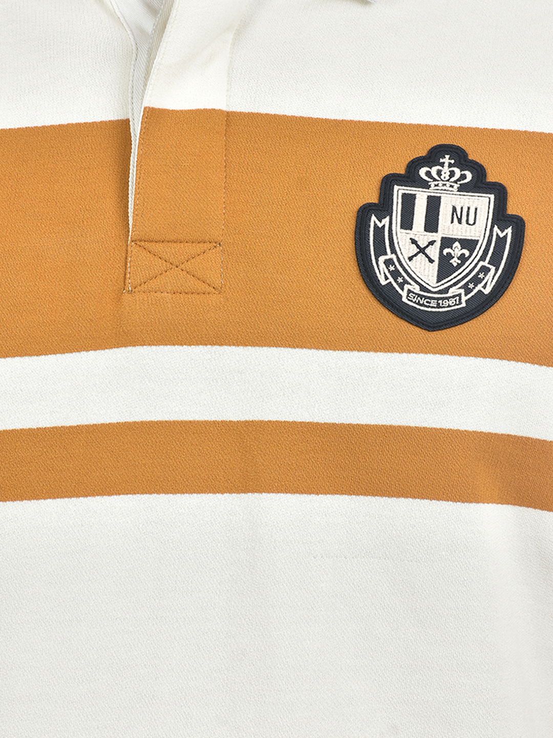 Numero Uno Men Striper Orange Polo Neck Sweatshirt